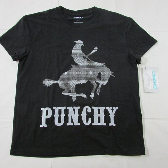 Hooey Women's Short Sleeve Punchy Bronc Graphic T-Shirt - Charcoal Heather - Picture 1 of 2